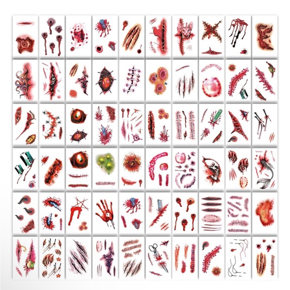 Face gem London fake scar temporary tattoos Halloween - Picture 5 of 11